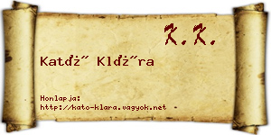 Kató Klára névjegykártya