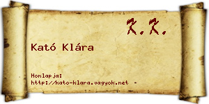 Kató Klára névjegykártya