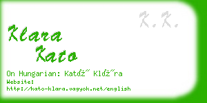 klara kato business card